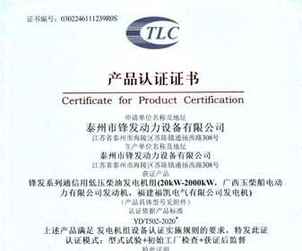 玉柴泰爾認(rèn)證 檢測(cè)報(bào)告